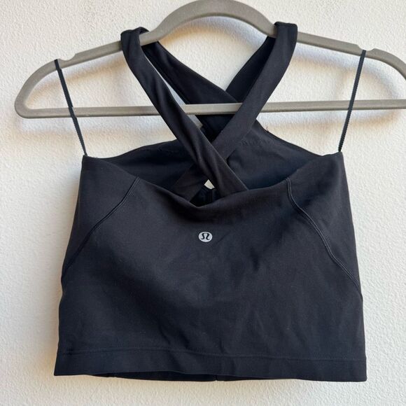 Lululemon Align Keyhole Halter Tank Top Black Size 2 XS Nulu W1EH5S Crop Length - Picture 3 of 4